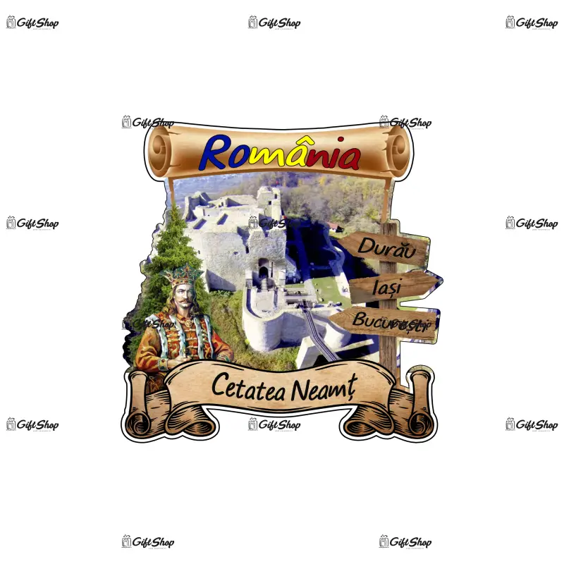 Cetatea neamt, romania, magnet papirus, model mgs 208